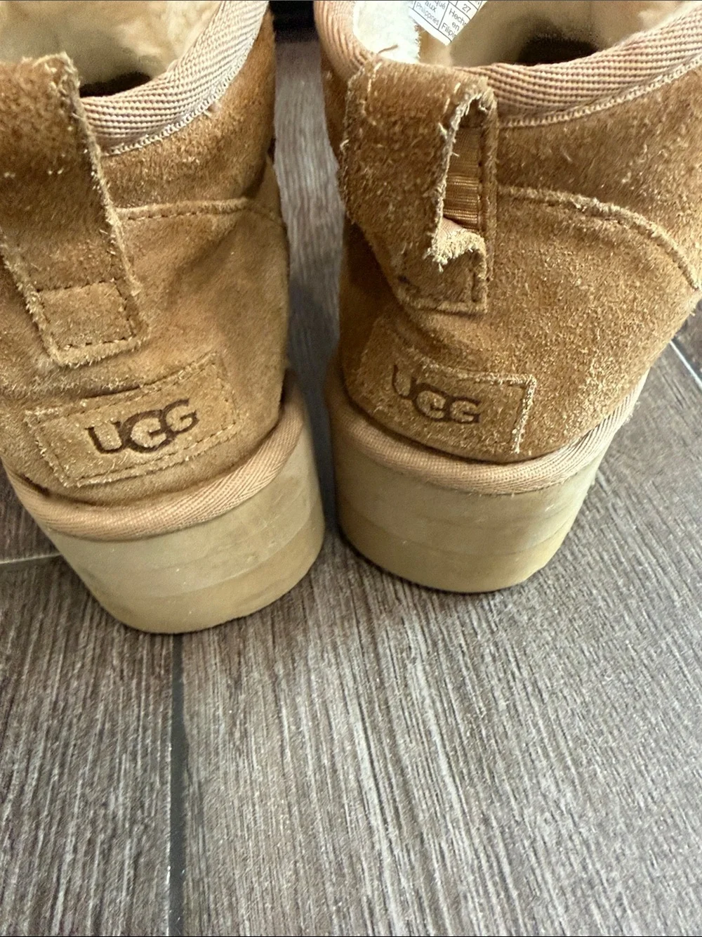Ugg Mini Platform chestnut Boots Size 10